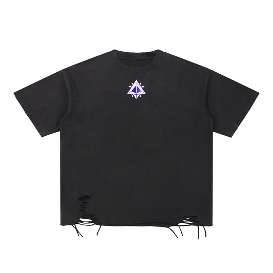 Raw Unisex Snow Washed Raw-Hem T-Shirt