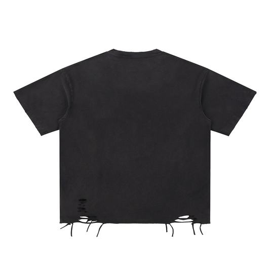Raw Unisex Snow Washed Raw-Hem T-Shirt